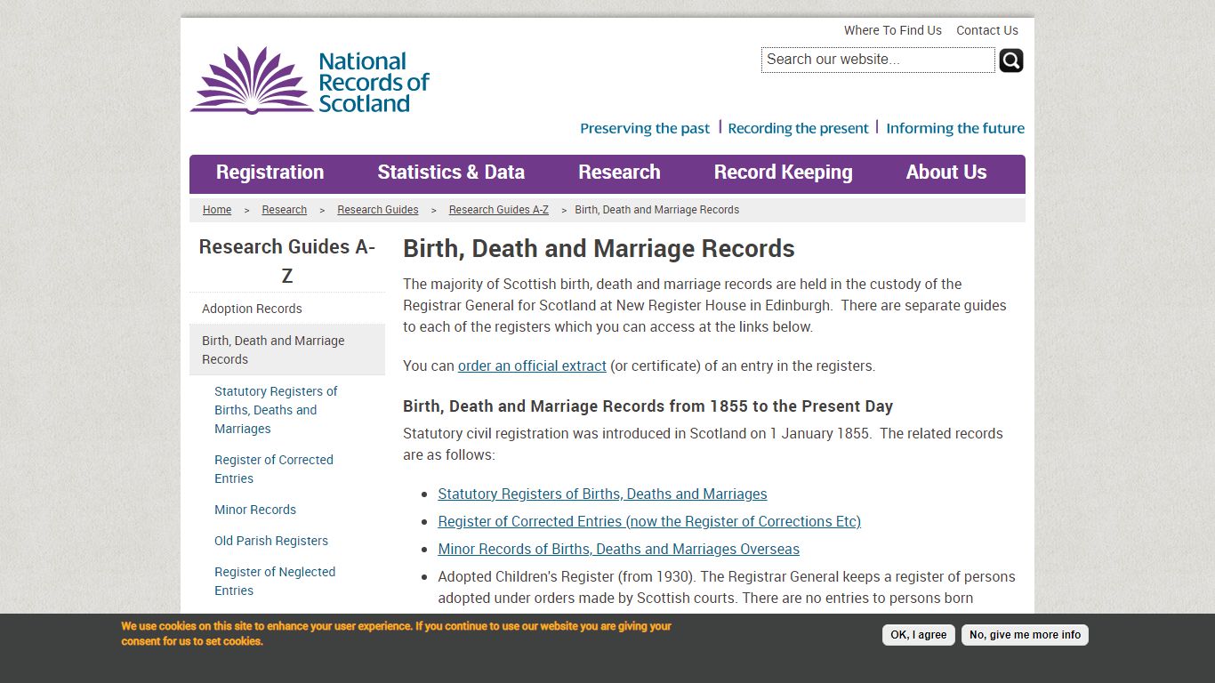 Birth, Death and Marriage Records - National Records of Scotland